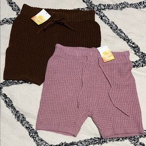 New with Tag Size XS Sugar Moon Loungewear Knit Shorts - Lilas and Cappuccino